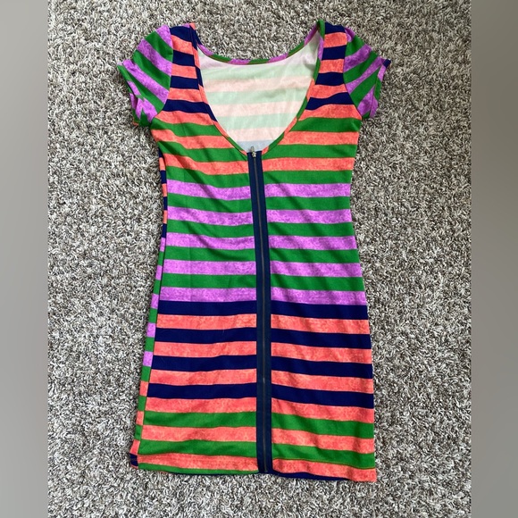 Multi colored Stripped Womens Dress - Picture 2 of 5